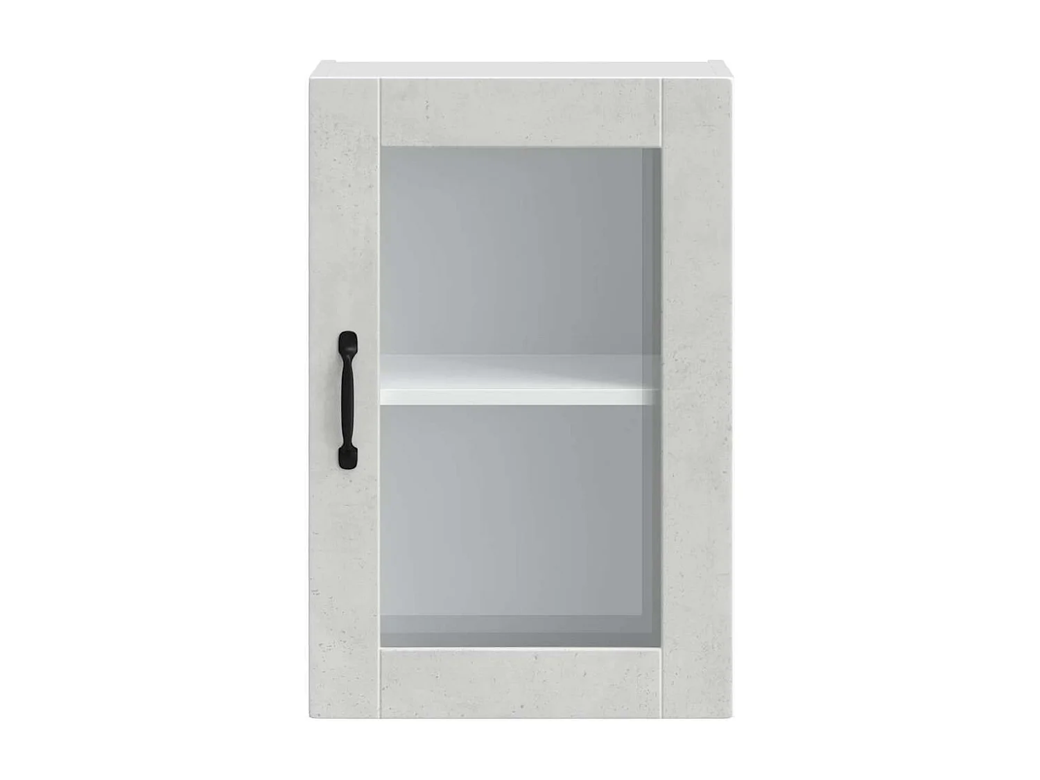 Armoire murale de cuisine avec porte en verre Porto gris béton