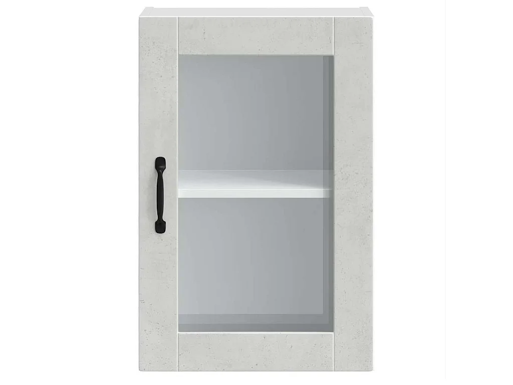 Armoire murale de cuisine avec porte en verre Porto gris béton