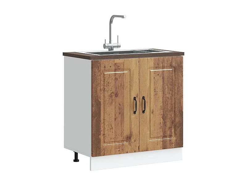 Spülenunterschrank Kalmar Altholz-Optik 80x46x81,5 cm