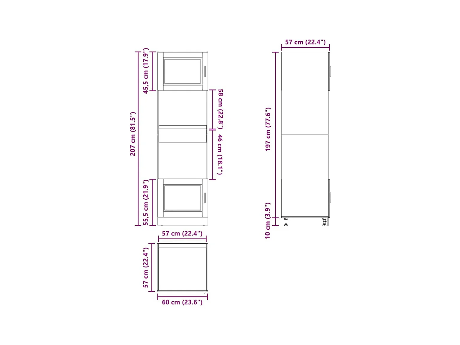 Armoires de four 2 pcs Porto chêne fumé bois d'ingénierie