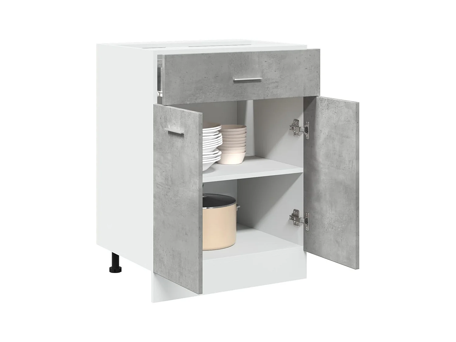 Armoire à tiroirs "Lyon" Gris béton 60 x 46 x 81,5 cm Bois d'ingénierie