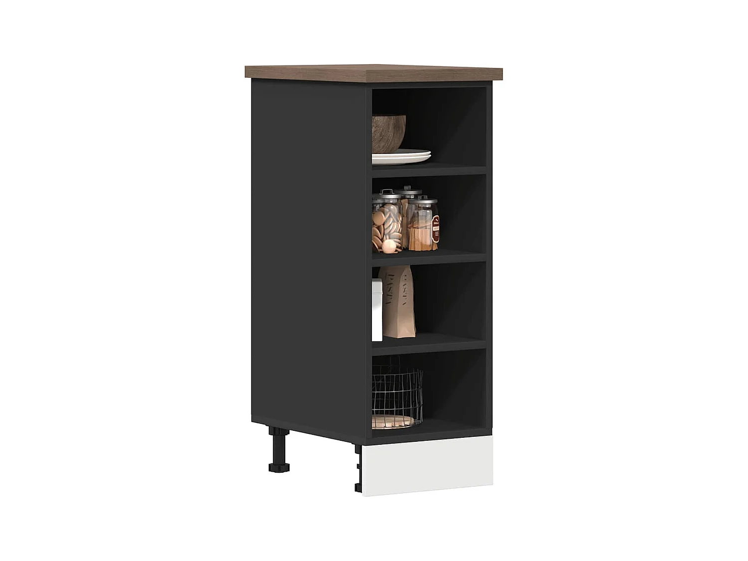 Unterschrank Riga Schwarz 30x44,5x81,5 cm Holzwerkstoff