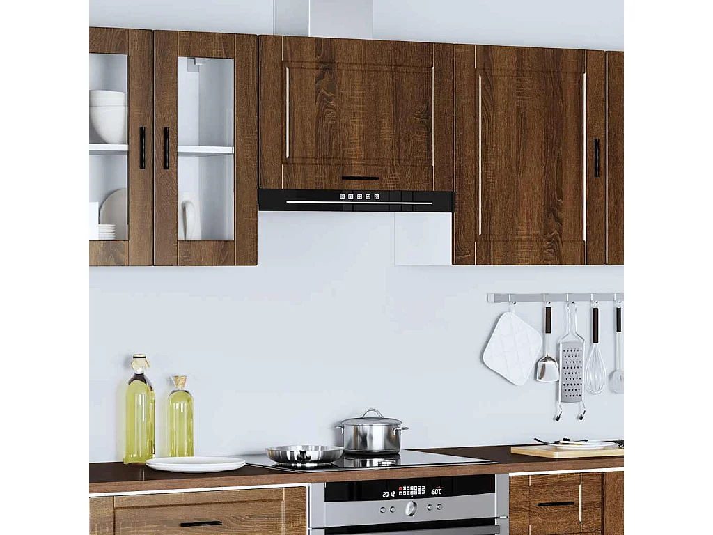 Keukenwandkast Porto bewerkt hout bruin eikenkleur