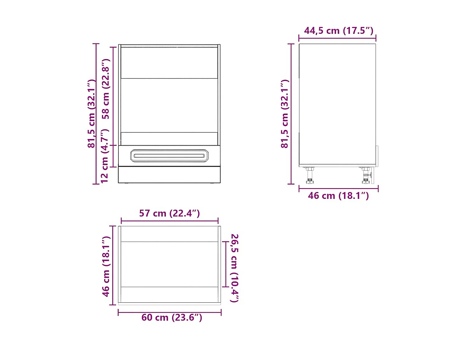 Armoire à four Kalmar blanc bois d'ingénierie