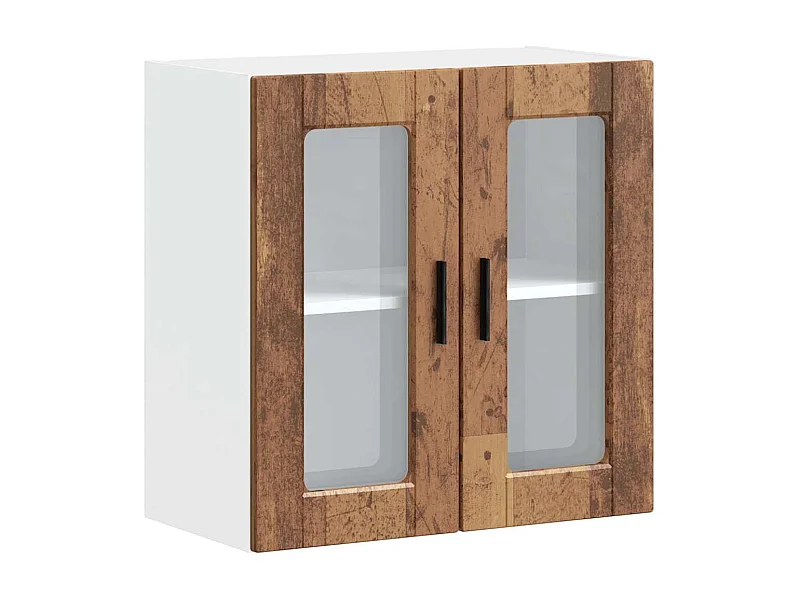 Pensile da Cucina con Porta in Vetro Porto Legno Vecchio