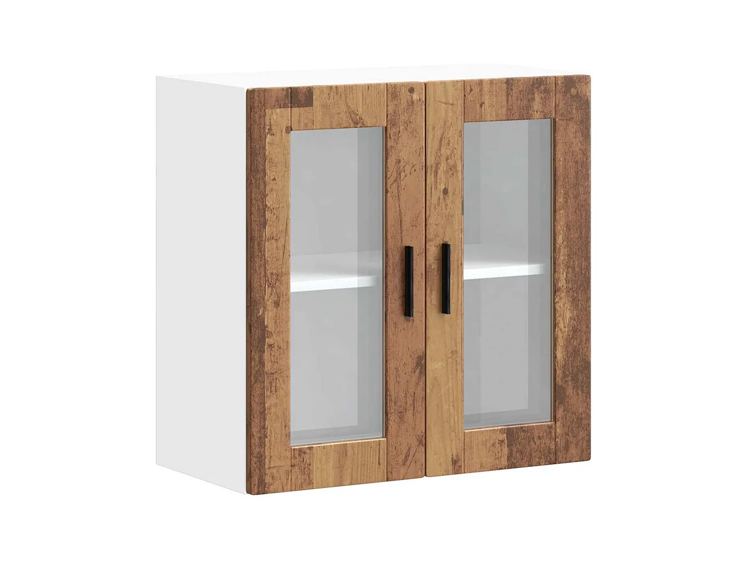 Armário de parede de cozinha porta de vidro Porto madeira velha