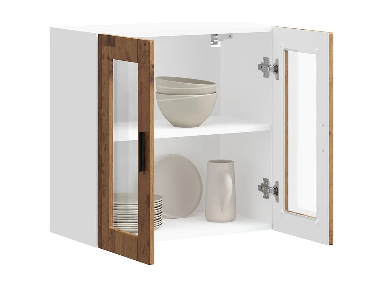 Armário de parede de cozinha porta de vidro Porto madeira velha