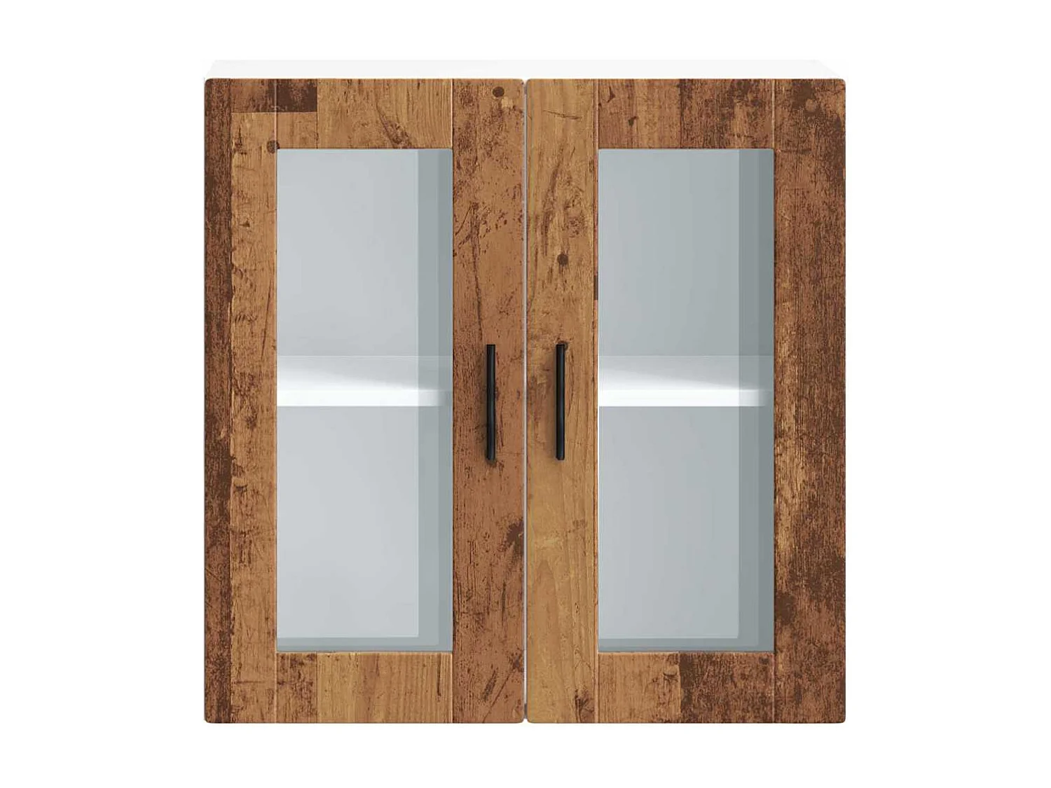 Armoire murale de cuisine avec porte en verre Porto vieux bois