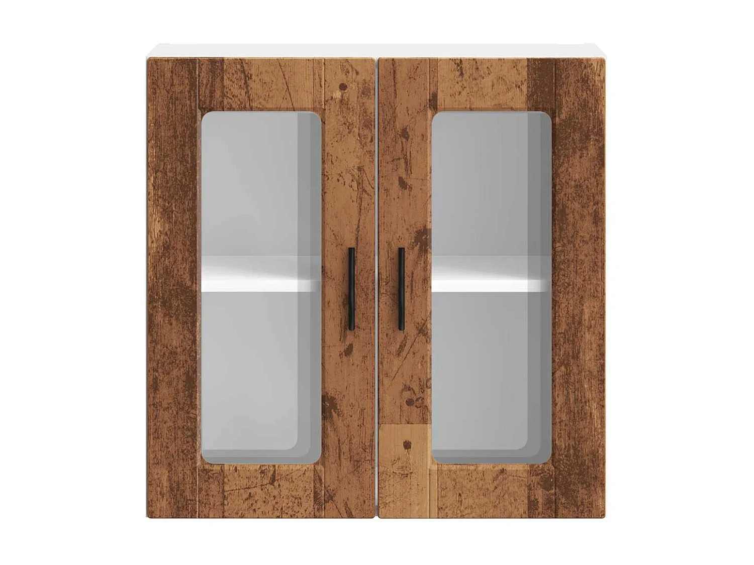Armoire murale de cuisine avec porte en verre Porto vieux bois
