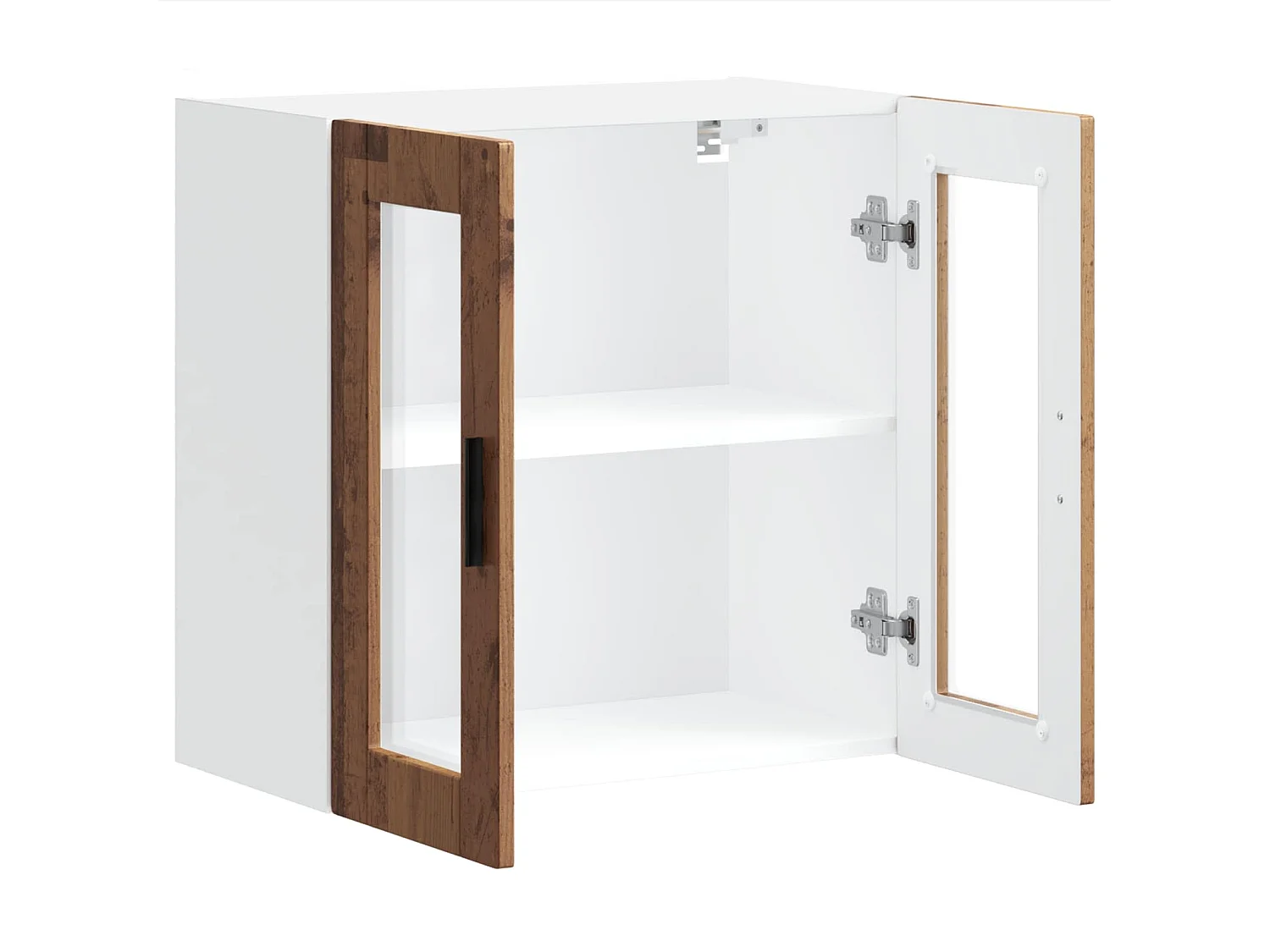 Armoire murale de cuisine avec porte en verre Porto vieux bois