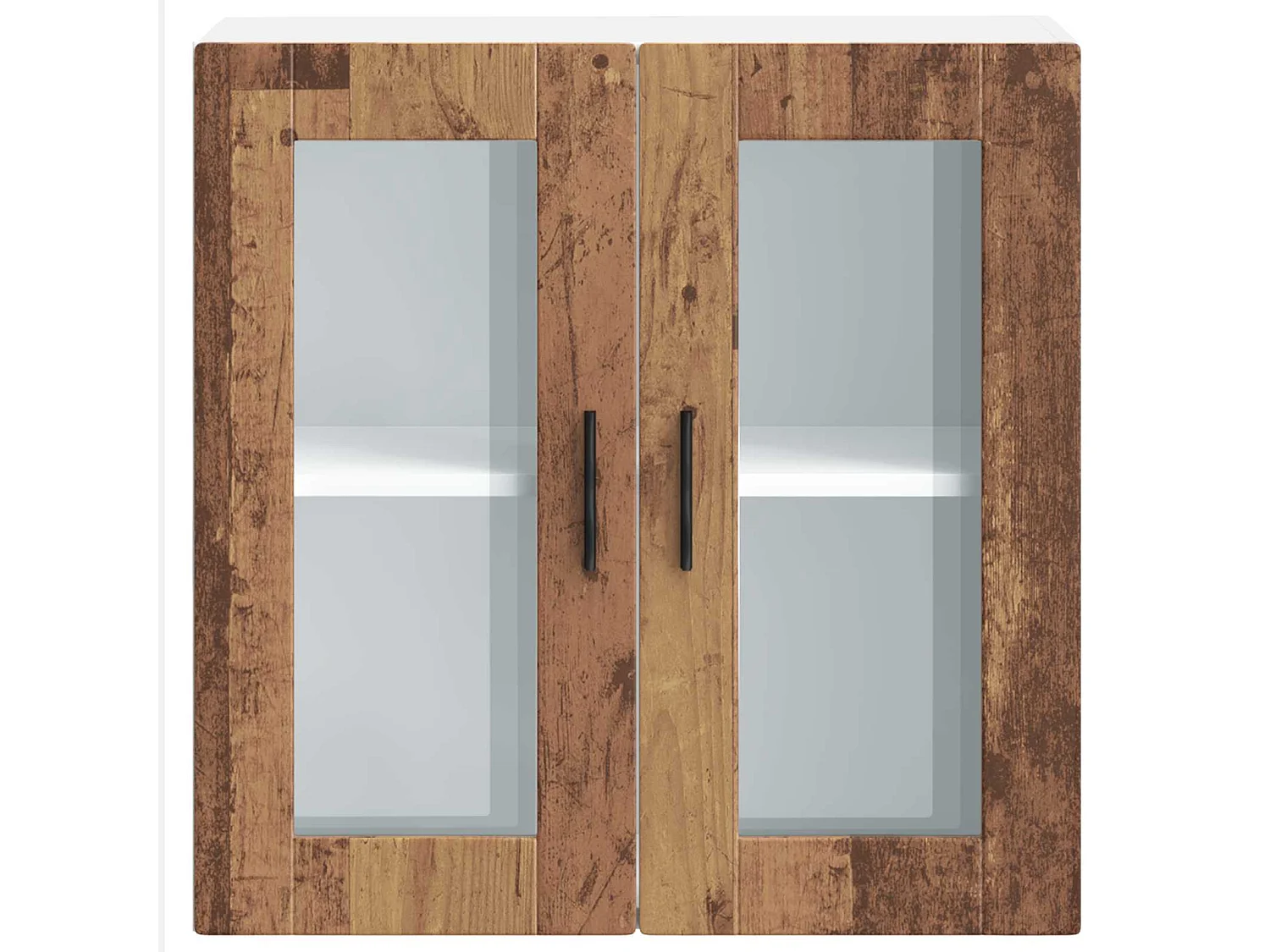 Armoire murale de cuisine avec porte en verre Porto vieux bois
