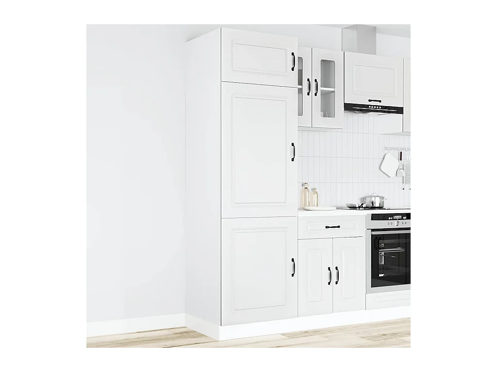 Armoire de cuisine Kalmar blanc bois d'ingénierie