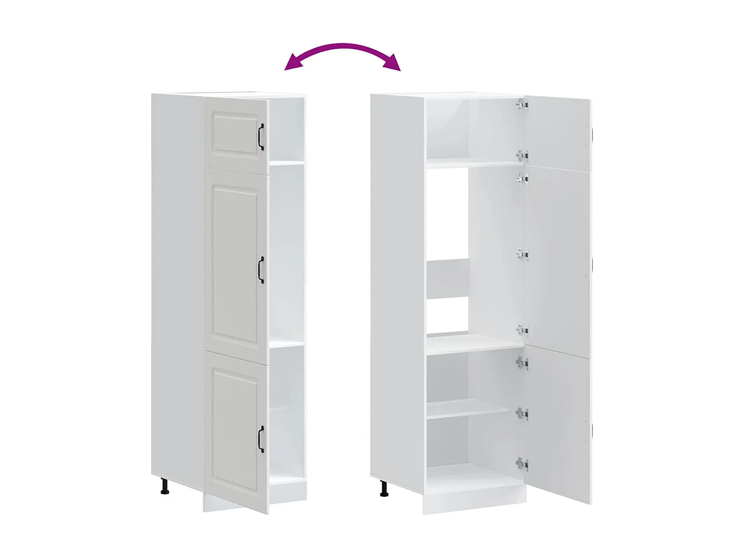 Armoire de cuisine Kalmar blanc bois d'ingénierie