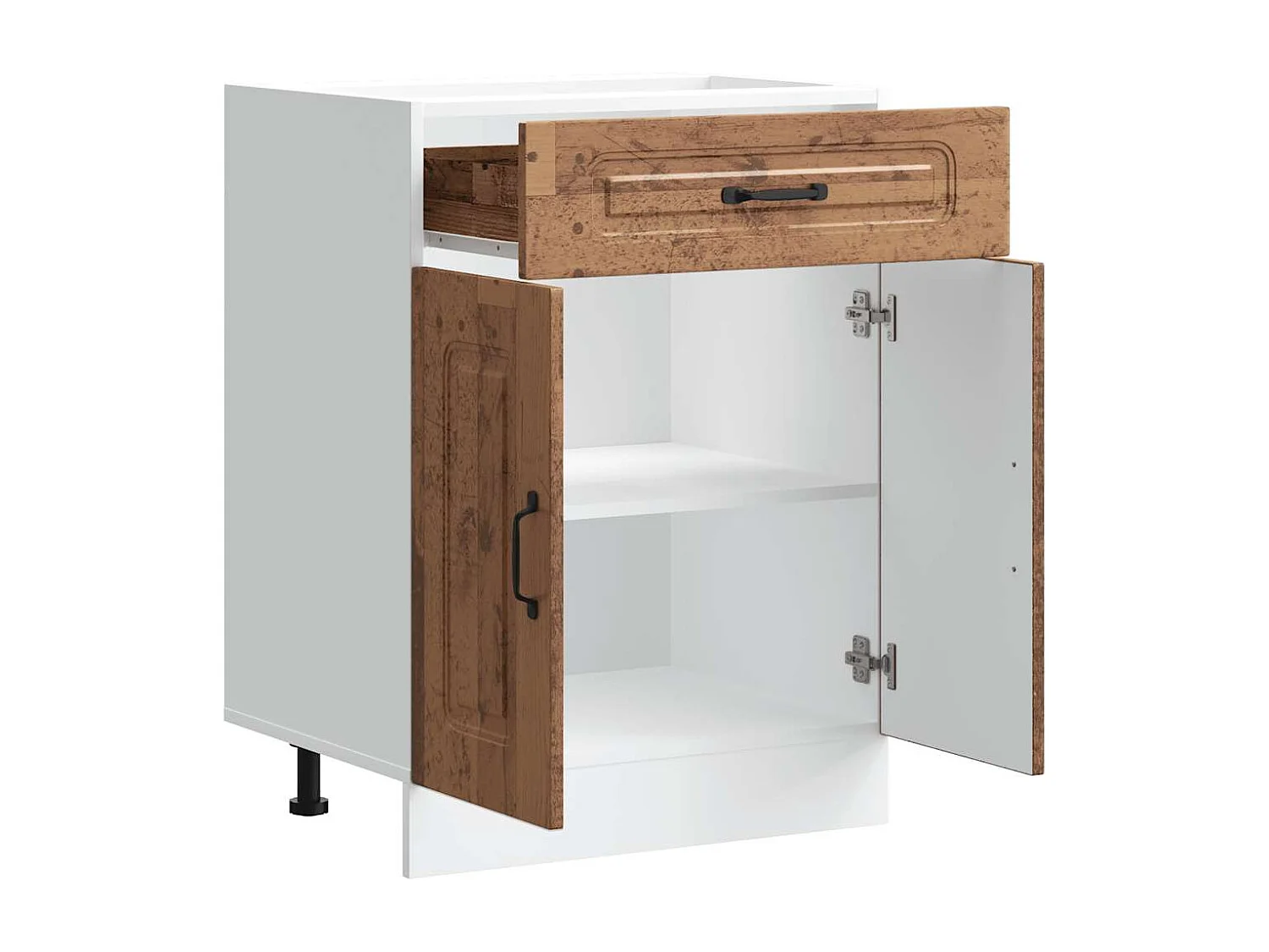 Armoire de cuisine Kalmar vieux bois bois d'ingénierie