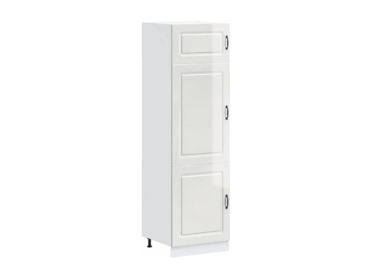 Armoire de cuisine Kalmar blanc brillant bois d'ingénierie