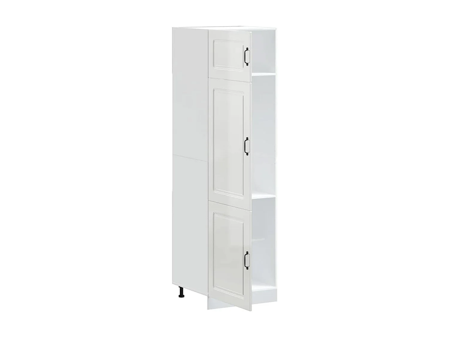 Armoire de cuisine Kalmar blanc brillant bois d'ingénierie