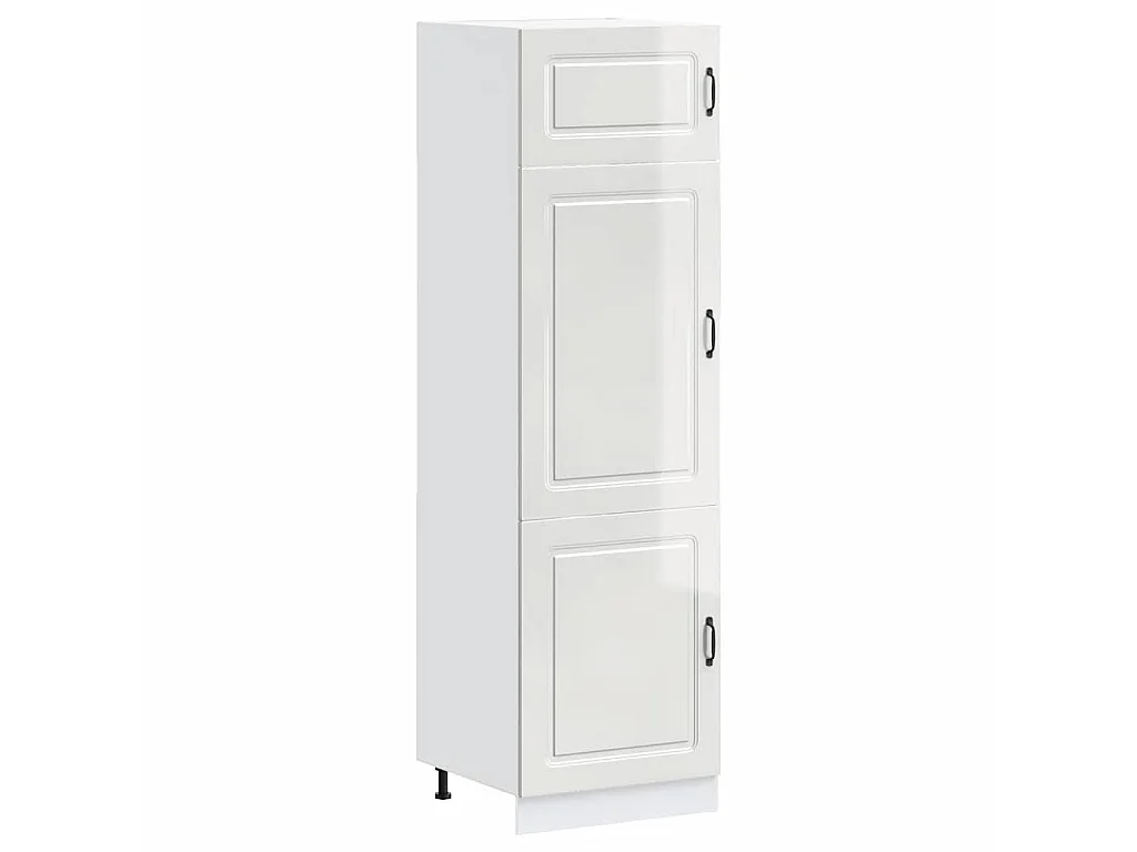 Armoire de cuisine Kalmar blanc brillant bois d'ingénierie