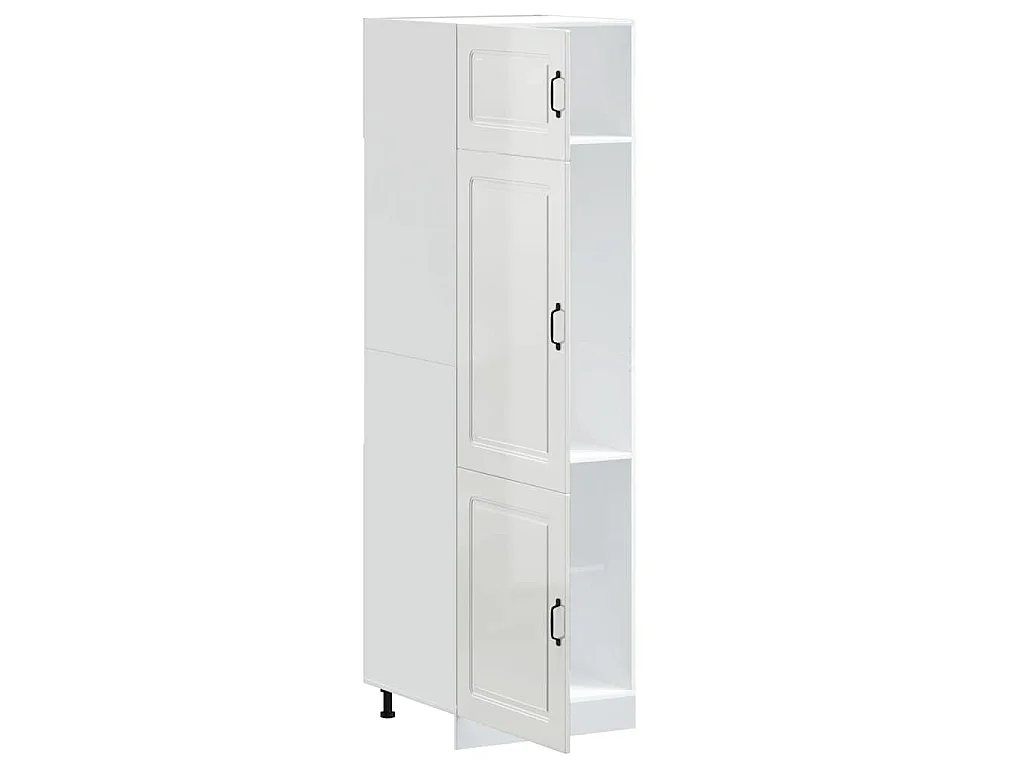 Armoire de cuisine Kalmar blanc brillant bois d'ingénierie