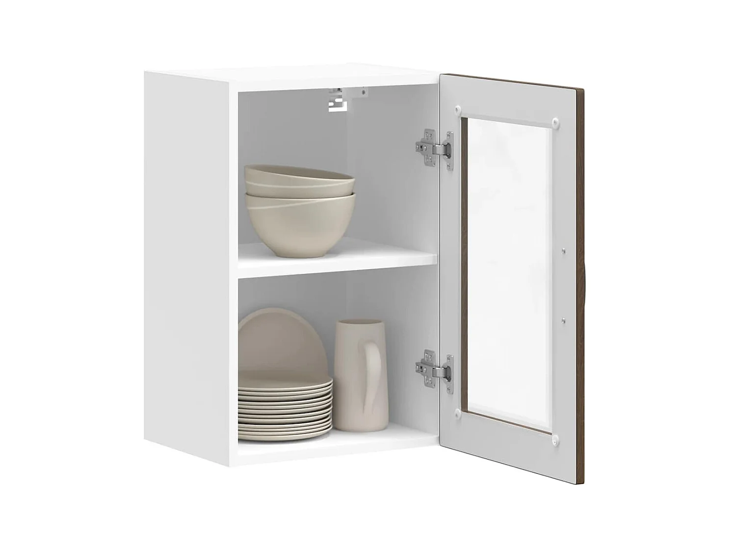 Armoire murale de cuisine et porte en verre Porto chêne marron