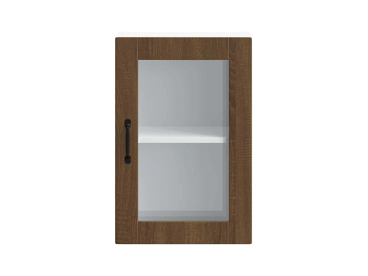 Armoire murale de cuisine et porte en verre Porto chêne marron