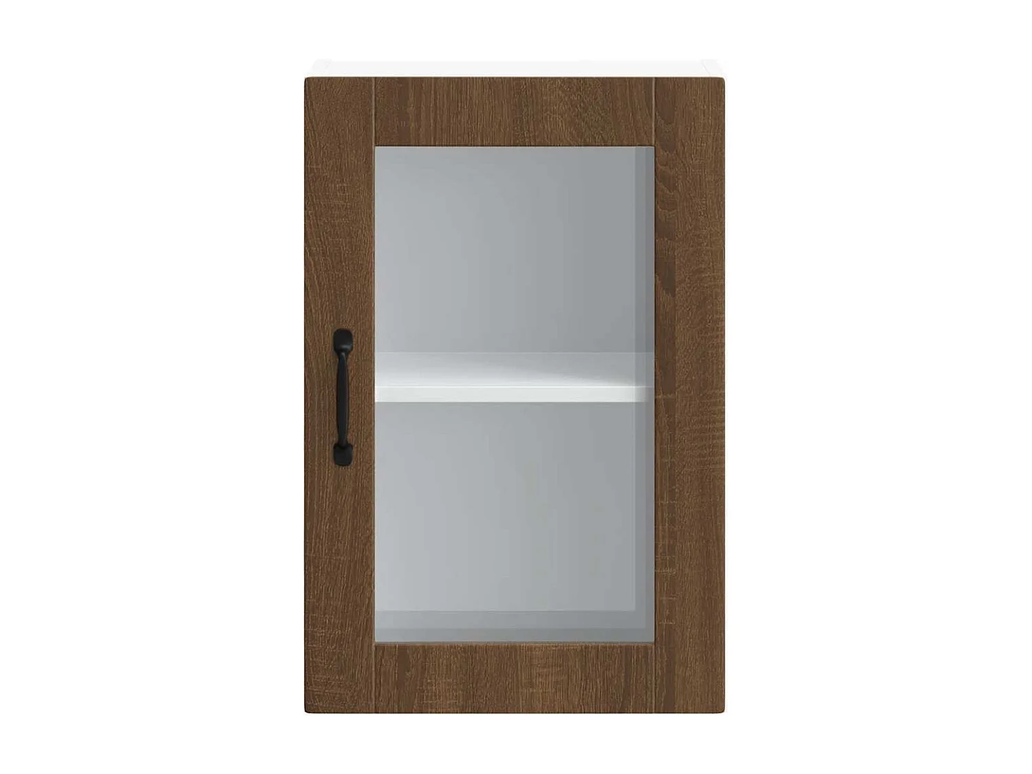 Küchen-Hängeschrank mit Glastür Porto Braun Eichen-Optik