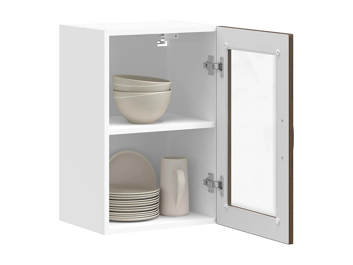 Armoire murale de cuisine et porte en verre Porto chêne marron