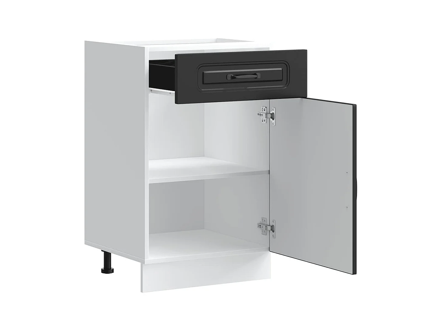 Armoire de cuisine Kalmar noir bois d'ingénierie