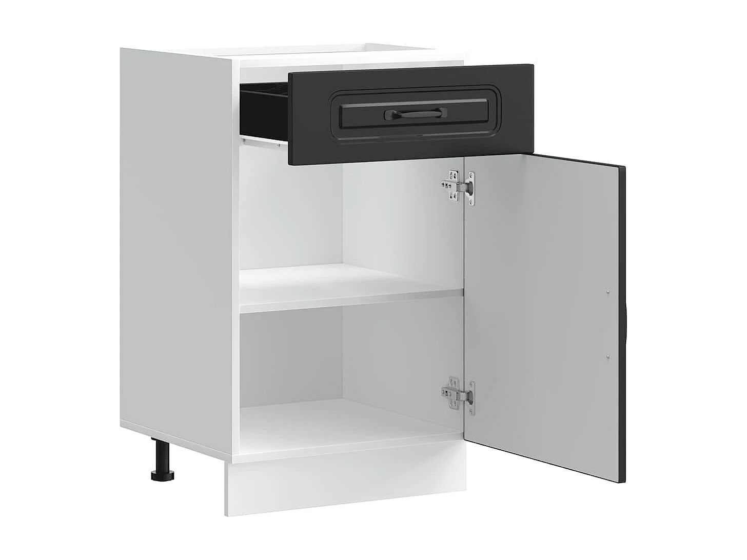 Armoire de cuisine Kalmar noir bois d'ingénierie