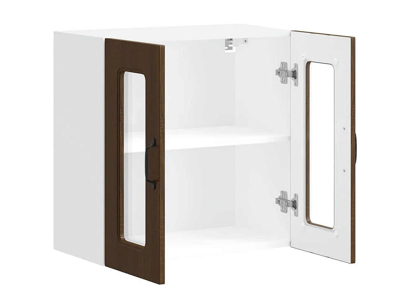 Küchen-Hängeschrank mit Glastür Kalmar Braun Eichen-Optik