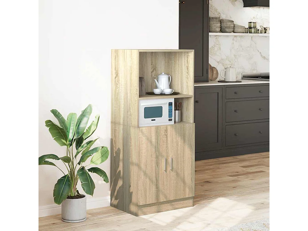 Keukenkast 57x41,5x131,5 cm bewerkt hout sonoma eikenkleurig