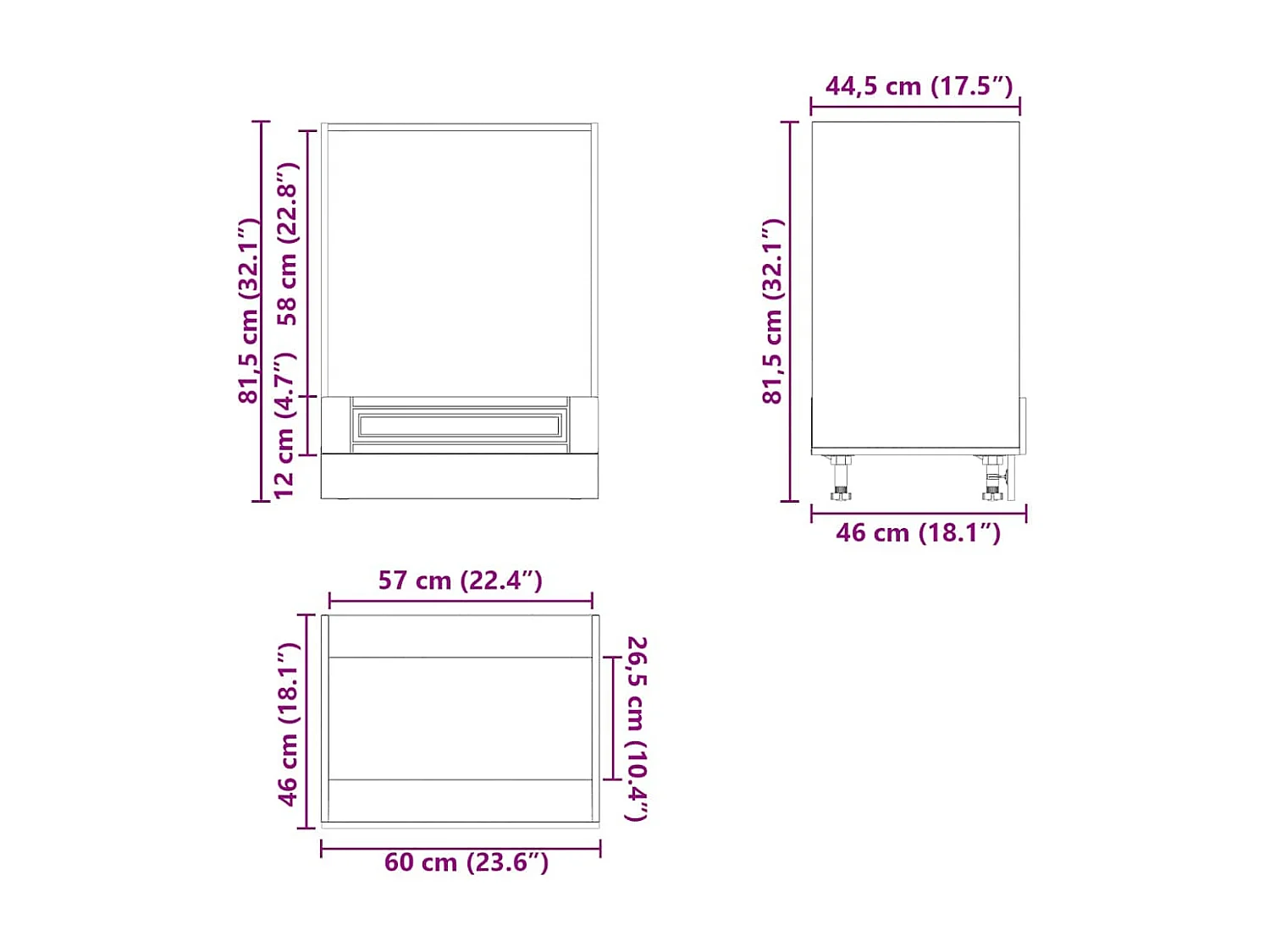 Armoire à four Porto blanc brillant bois d'ingénierie