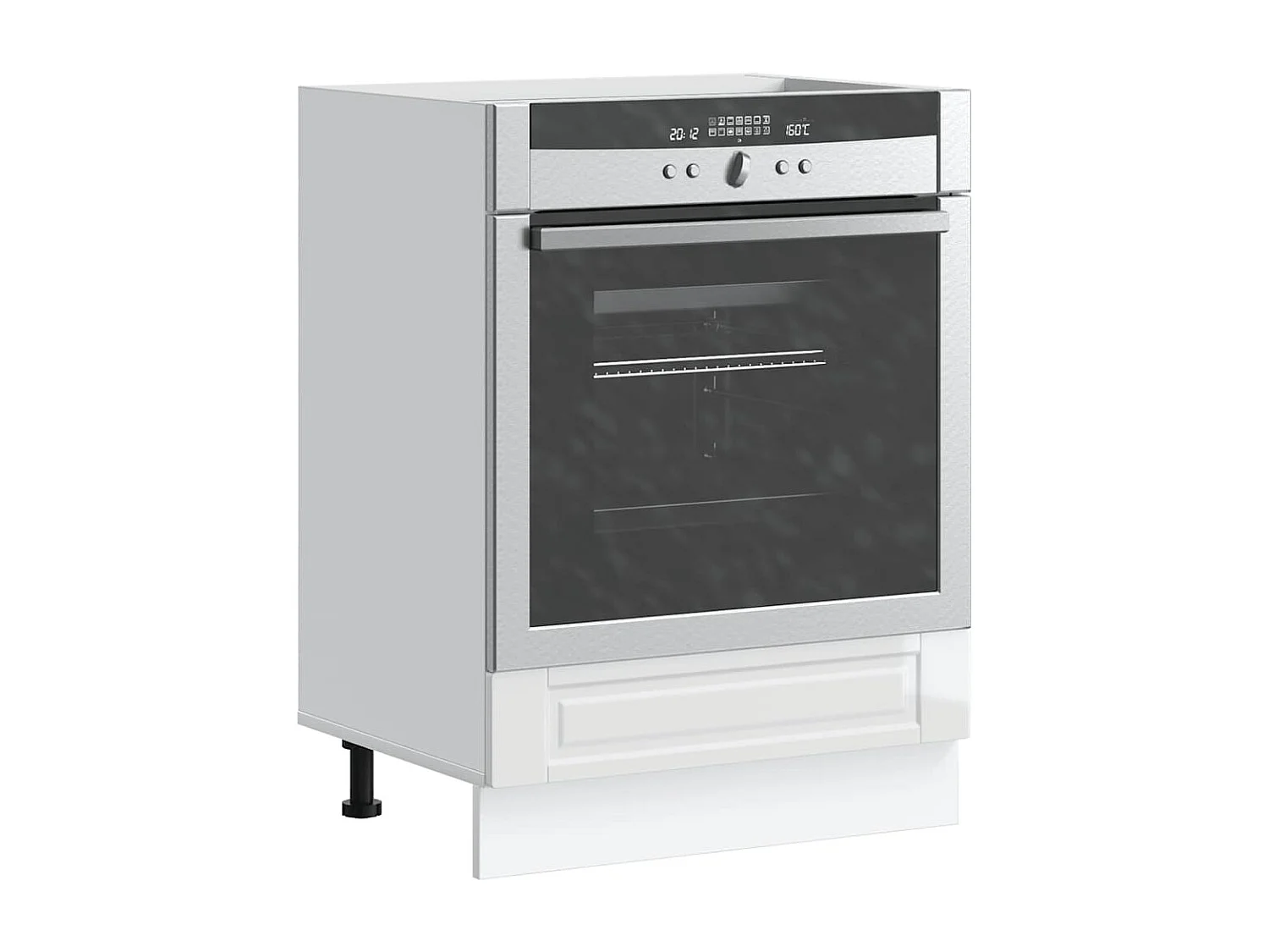 Herdumbauschrank Porto Hochglanz-Weiß Holzwerkstoff