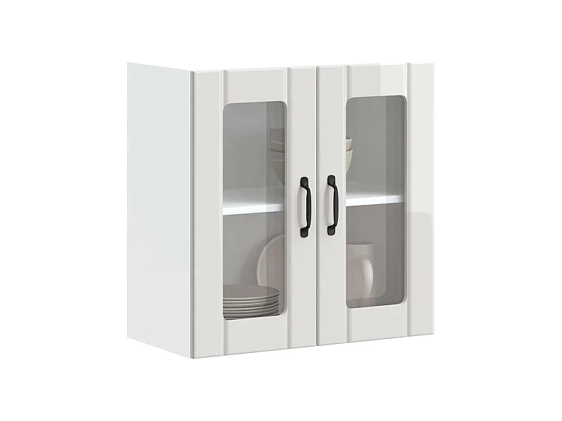 Küchen-Hängeschrank mit Glastür Lucca Hochglanz-Weiß Holzwerkstoff