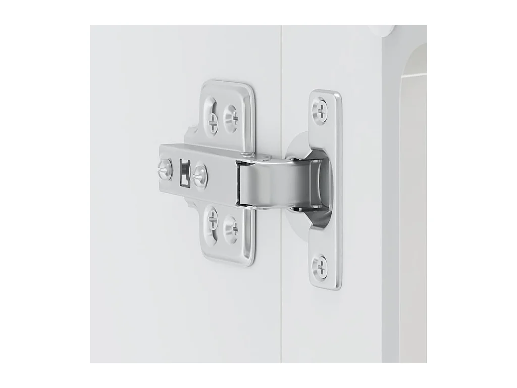 Armoire murale de cuisine avec porte vitrée "Lucca" Bois d'ingénierie blanc brillant