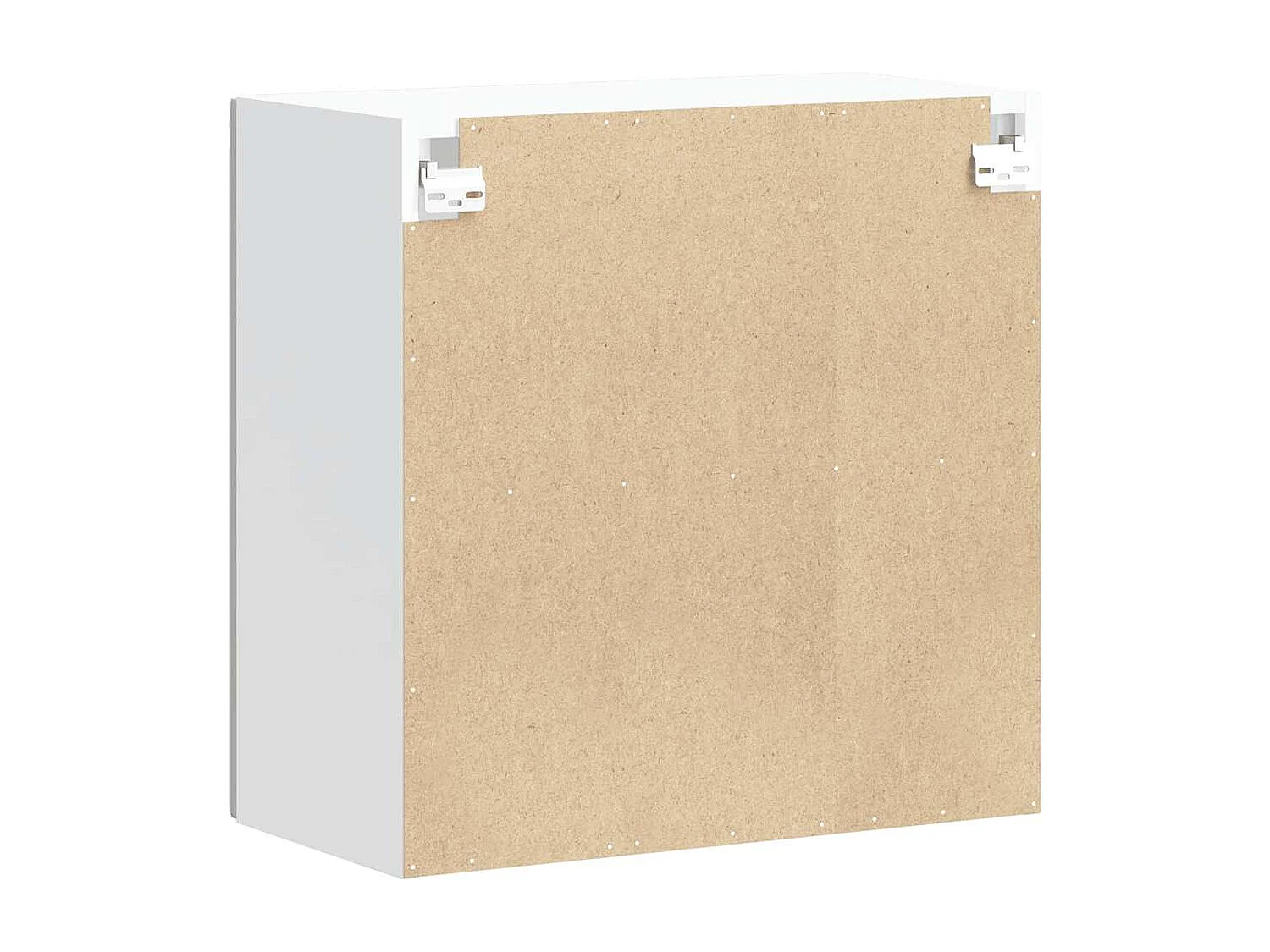 Armoire murale de cuisine avec porte vitrée "Lucca" Bois d'ingénierie blanc brillant