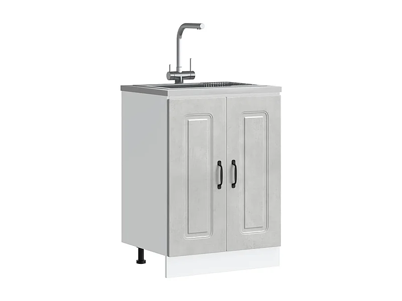 Spoelbakonderkast Kalmar 60x46x81,5 cm bewerkt hout betongrijs