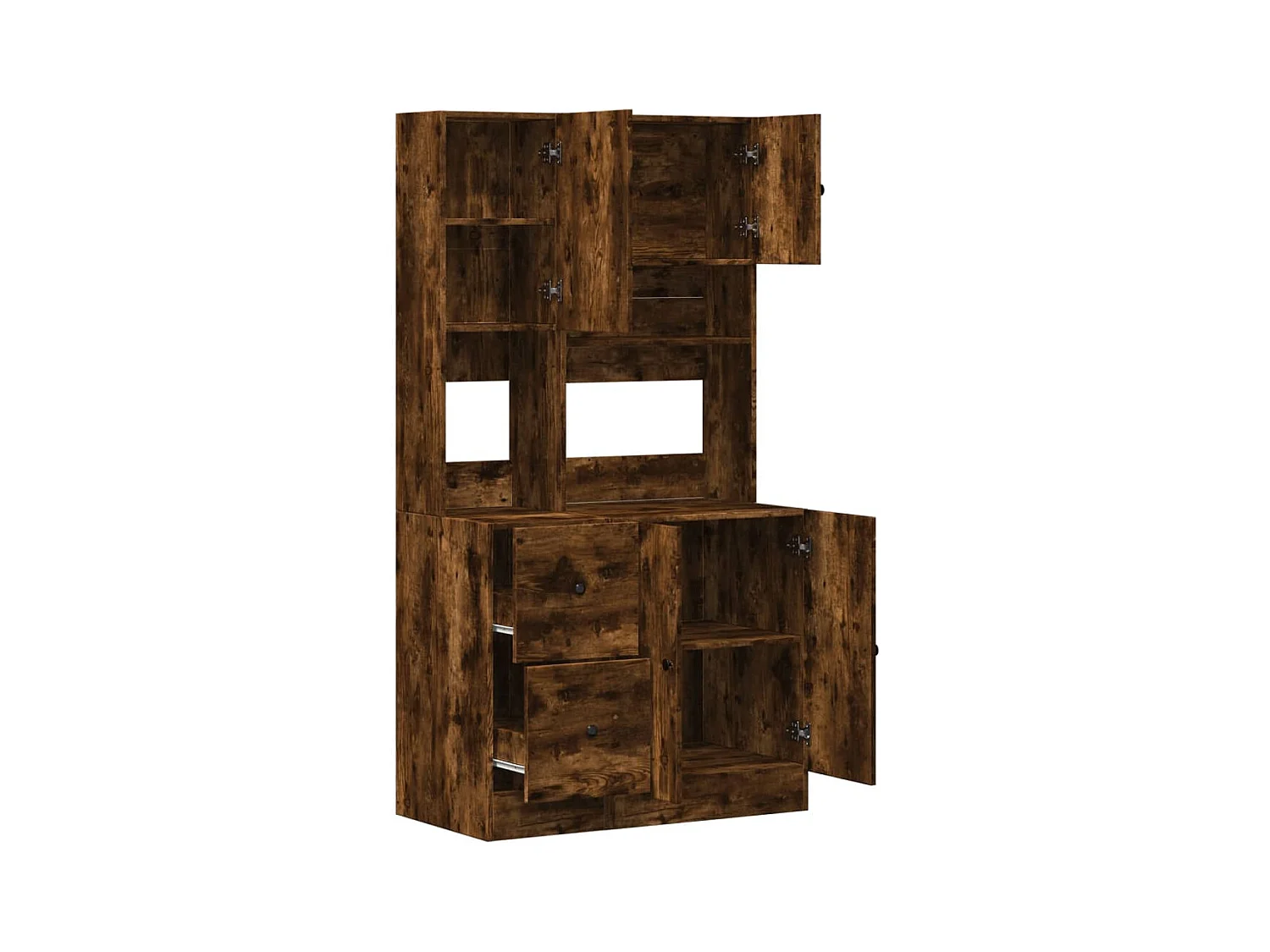 Armoire de cuisine chêne fumé 95x50x180 cm bois d'ingénierie