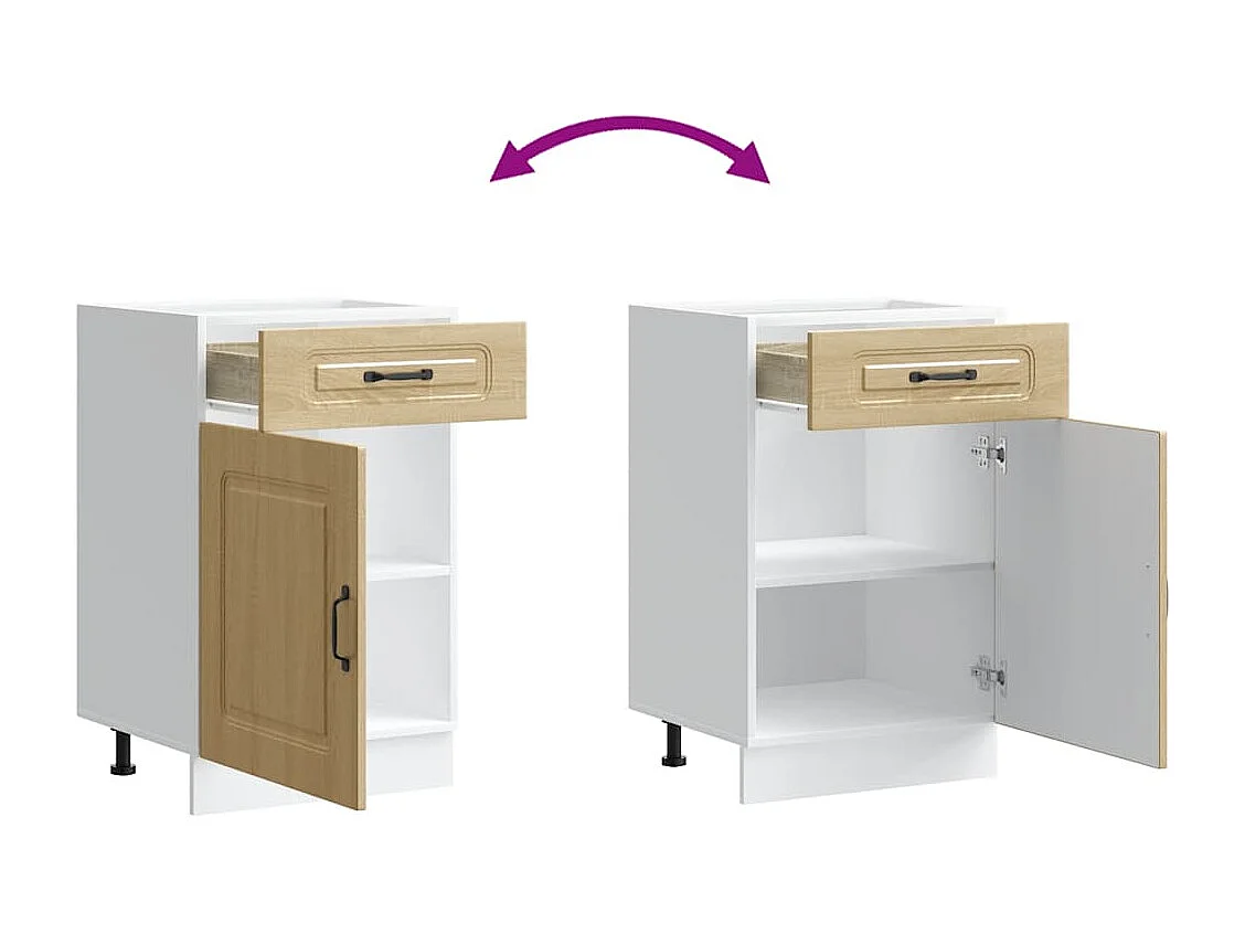 Onderkast Kalmar bewerkt hout sonoma eikenkleurig