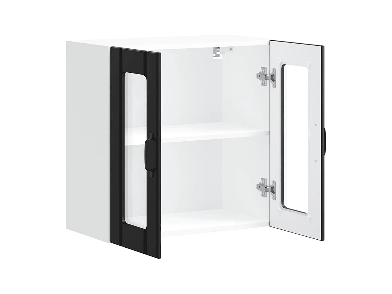 Armoire murale de cuisine avec porte en verre Lucca noir