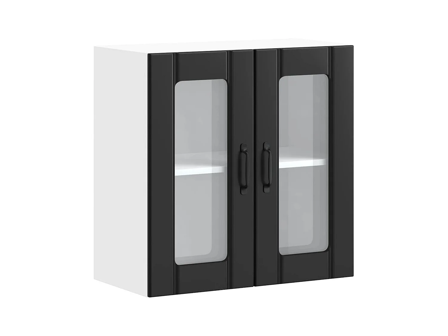 Armário de parede de cozinha porta vidro Lucca preto