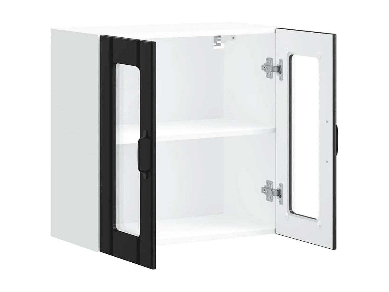 Küchen-Hängeschrank mit Glastür Lucca Schwarz Holzwerkstoff