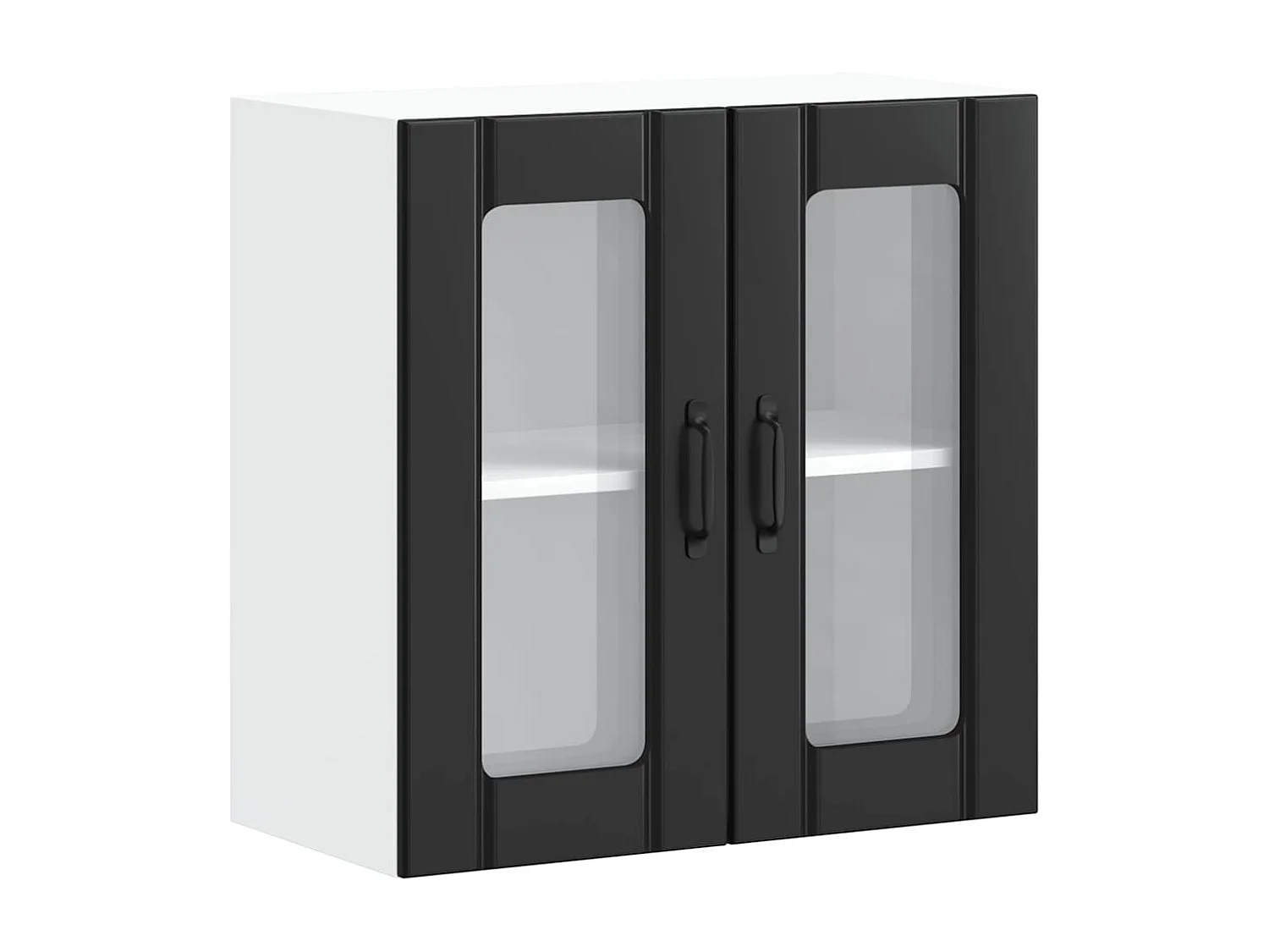 Armoire murale de cuisine avec porte en verre Lucca noir