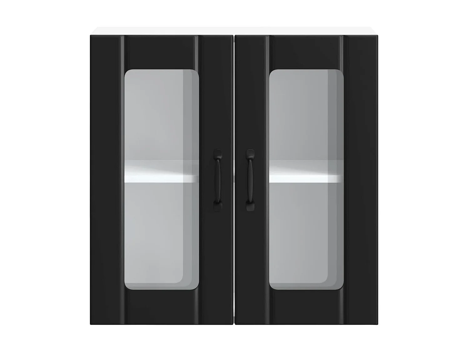 Armoire murale de cuisine avec porte en verre Lucca noir