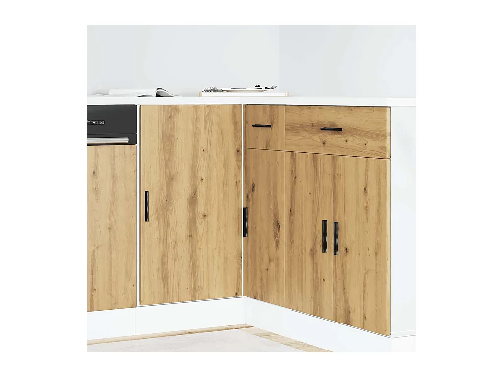 Küchenunterschrank Lyon Artisan-Eiche Holzwerkstoff