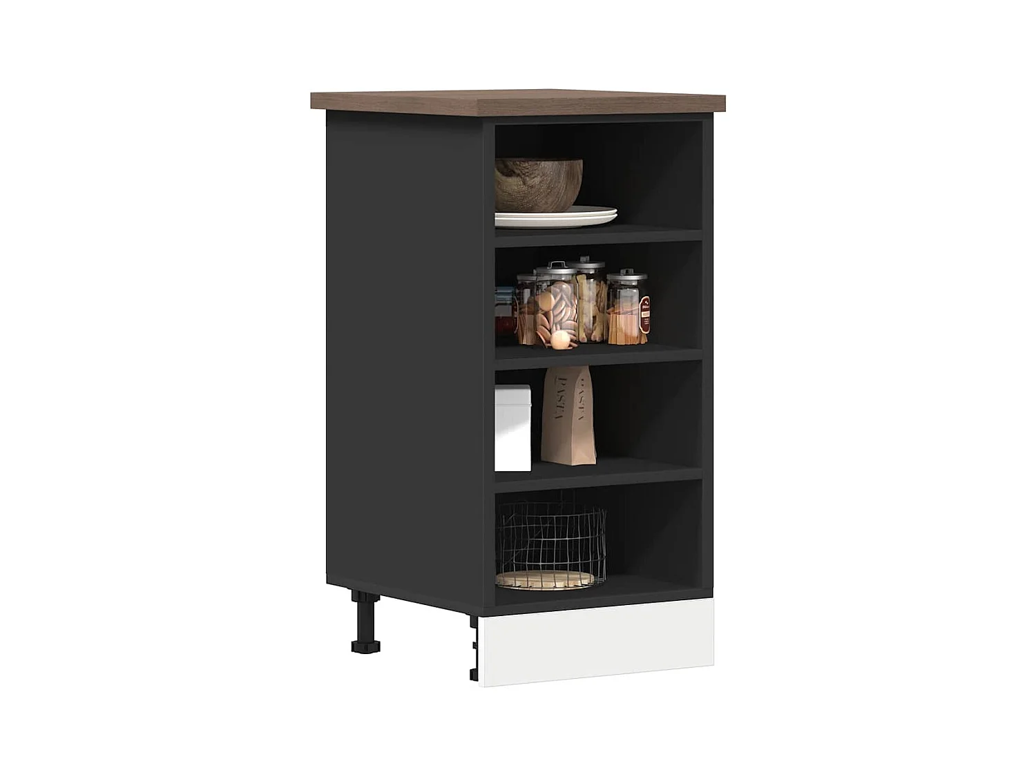 Unterschrank Riga Schwarz 40x44,5x81,5 cm Holzwerkstoff