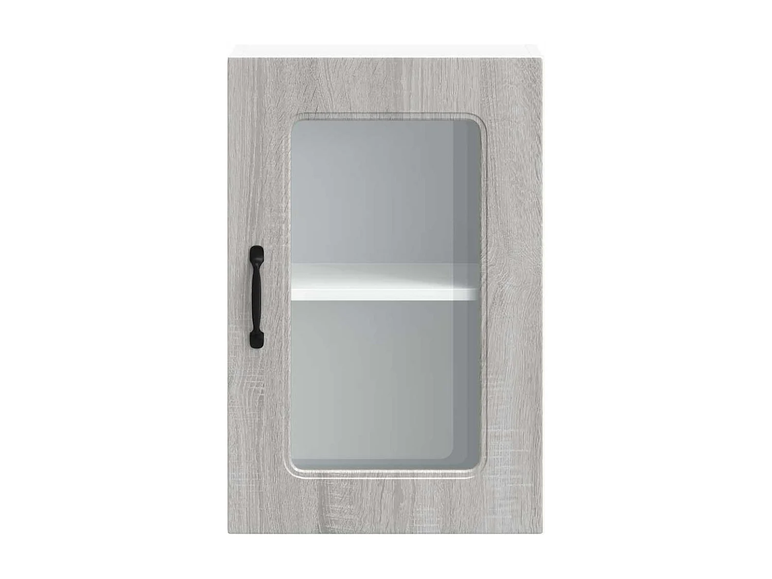 Armoire murale de cuisine avec porte vitrée "Kalmar" Bois d'ingénierie gris Sonoma