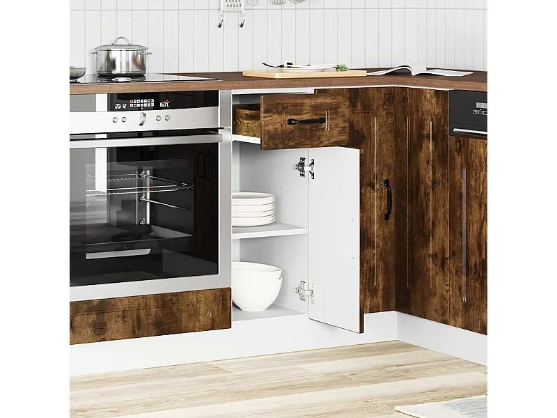 Armoire de cuisine Kalmar chêne fumé bois d'ingénierie