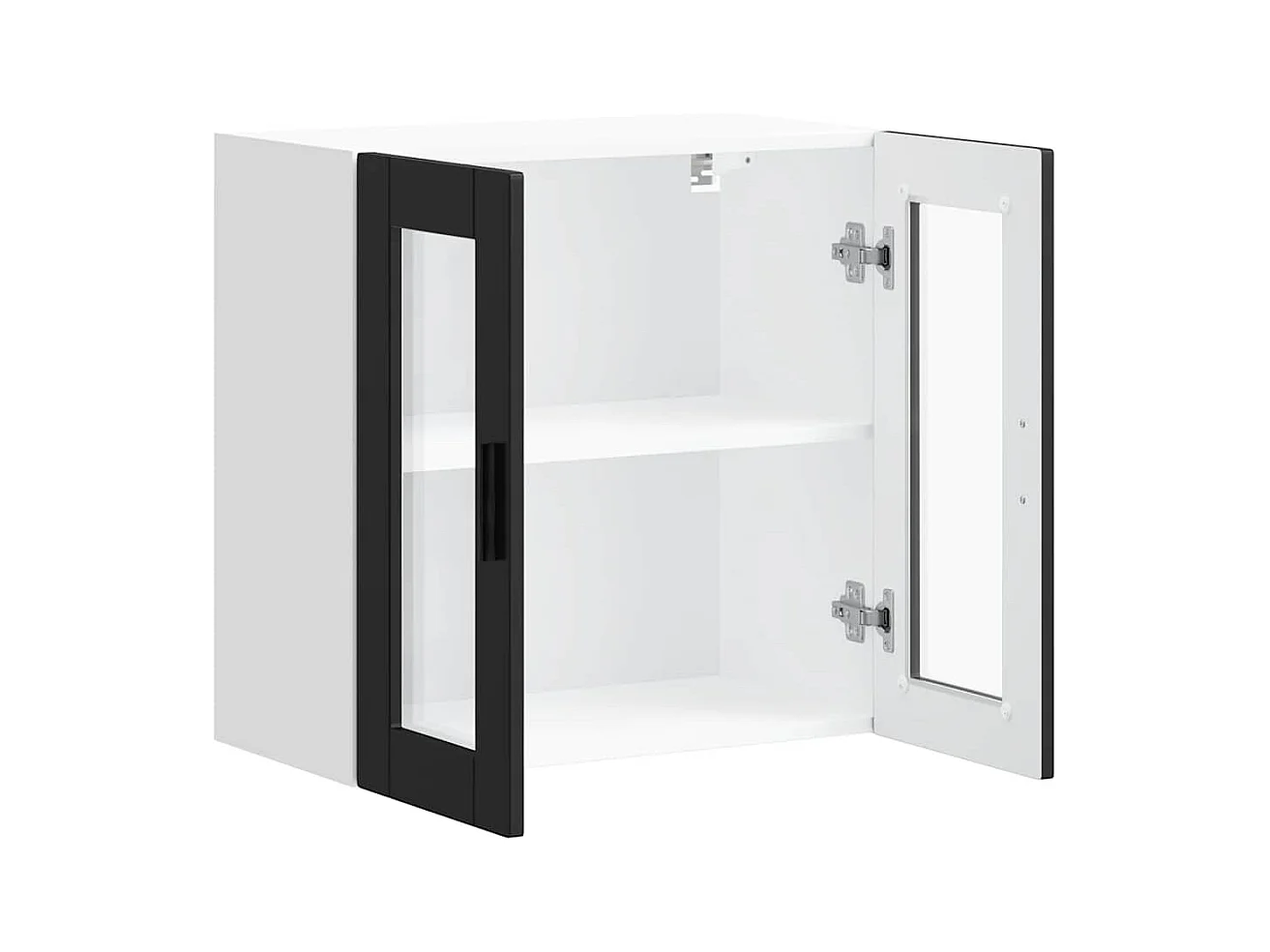 Küchen-Hängeschrank mit Glastür Porto Schwarz