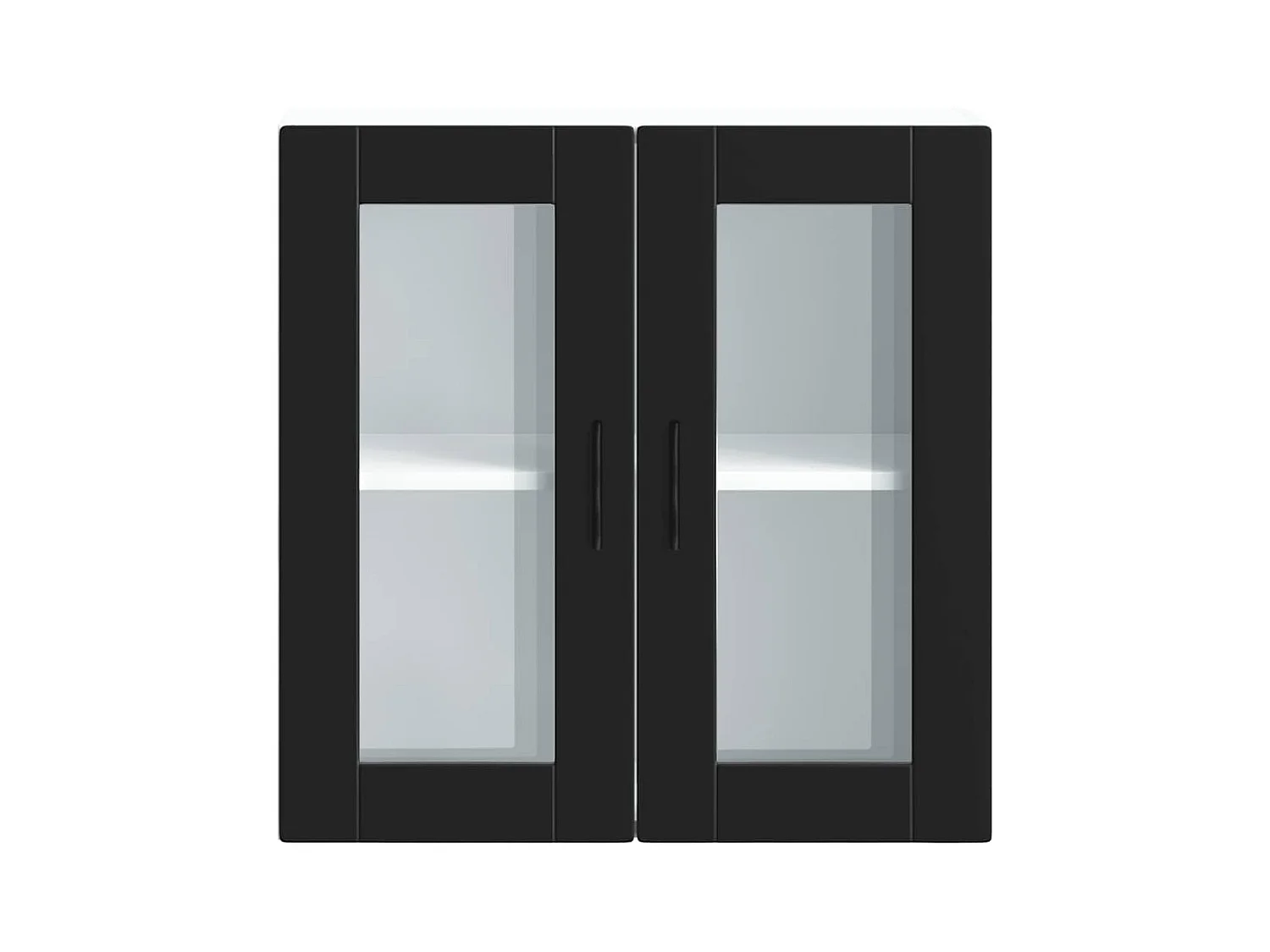 Küchen-Hängeschrank mit Glastür Porto Schwarz