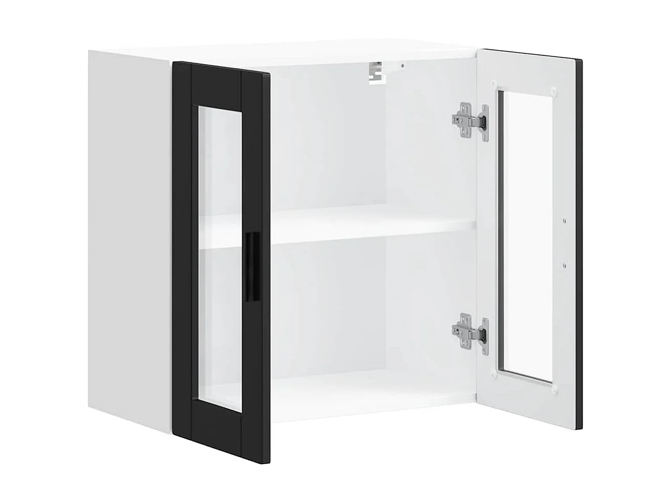 Armoire murale de cuisine avec porte en verre Porto noir